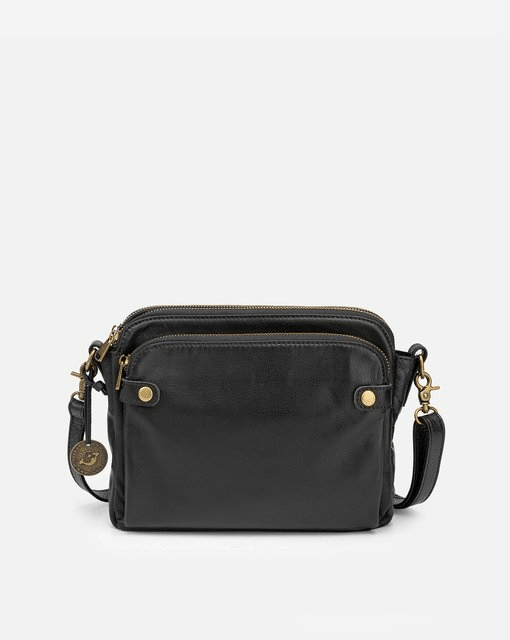 Fiona - Crossbody - Tasche aus Leder - Schwarz - 