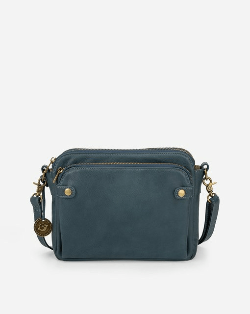 Fiona - Crossbody - Tasche aus Leder - Blau - 