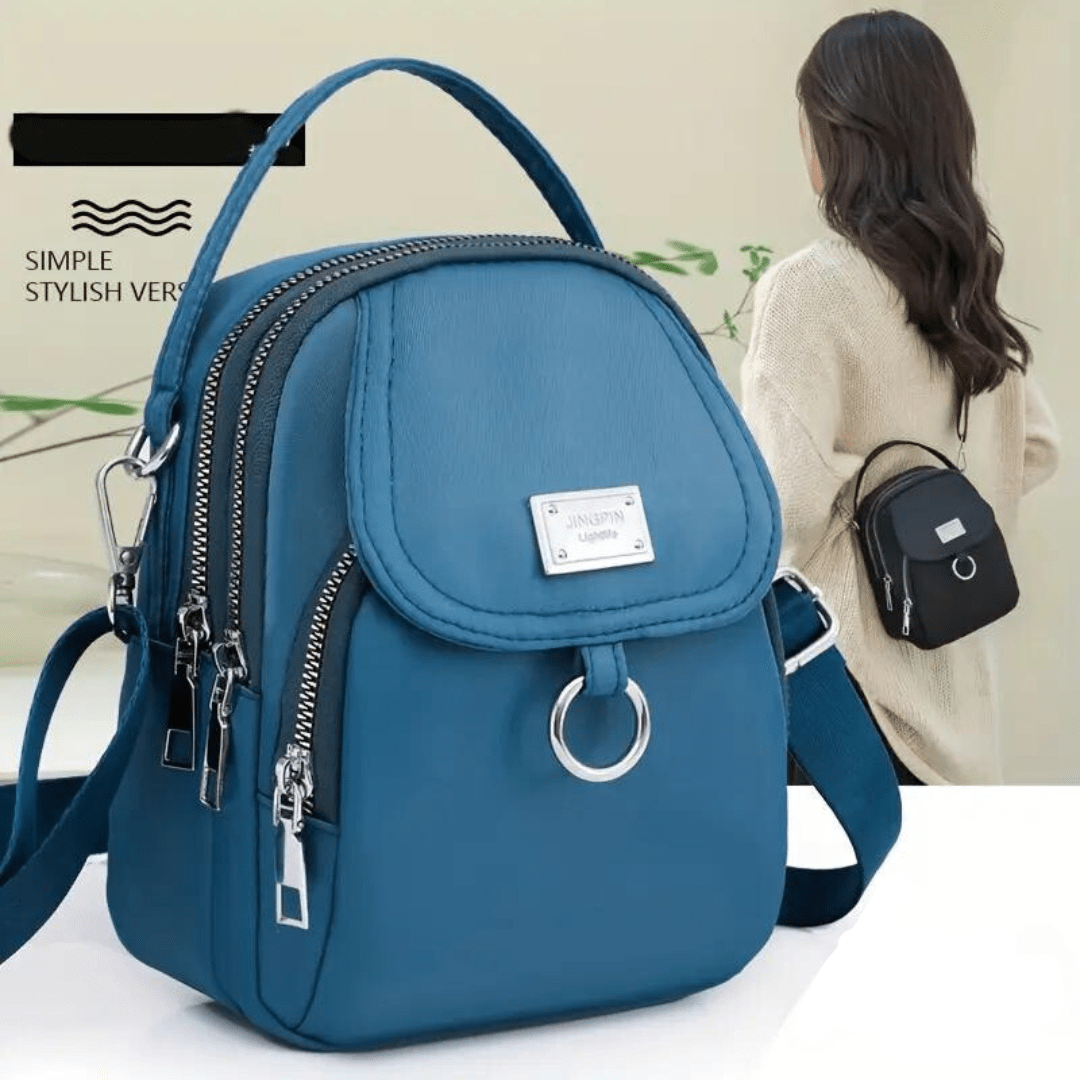 Fiona - Klassische Messenger - Tasche - Hellblau - 