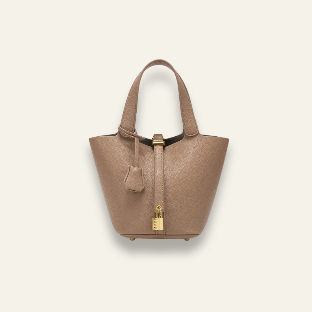 Fleur - Elegante Ledertasche - Taupe - 