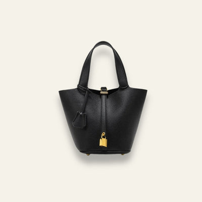 Fleur - Elegante Ledertasche - Schwarz - 