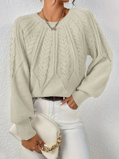 Fritzi - Stilvoller Strickpullover - Beige - S - 