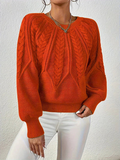 Fritzi - Stilvoller Strickpullover - Rot - Orange - S - 