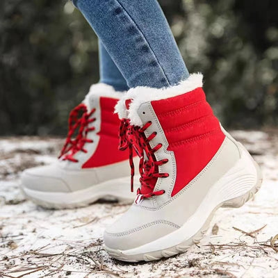 FrostBelle - Trendige Winterstiefel - Rot - 35 - 