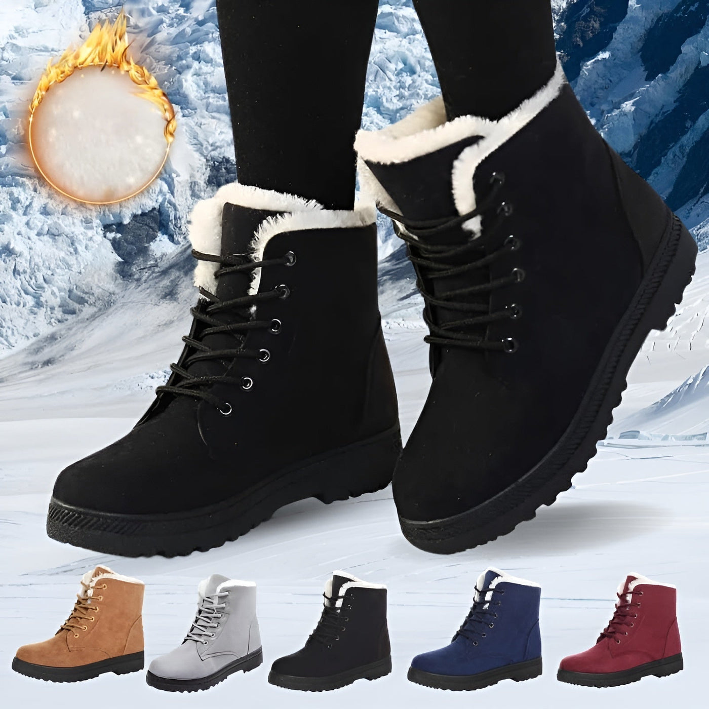 Frosto - Gemütliche und Robuste Winterstiefel - Schwarz - 35 - 