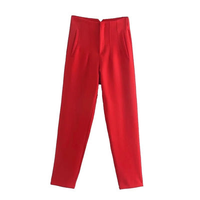 Gabriela - Elegante Hochbundhose - Rot - XS - 