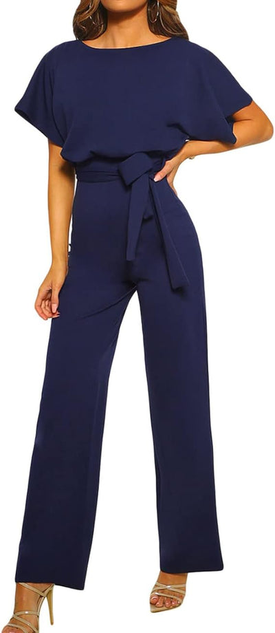 Giselle - Eleganter Freizeit - Jumpsuit - Rot - S - 