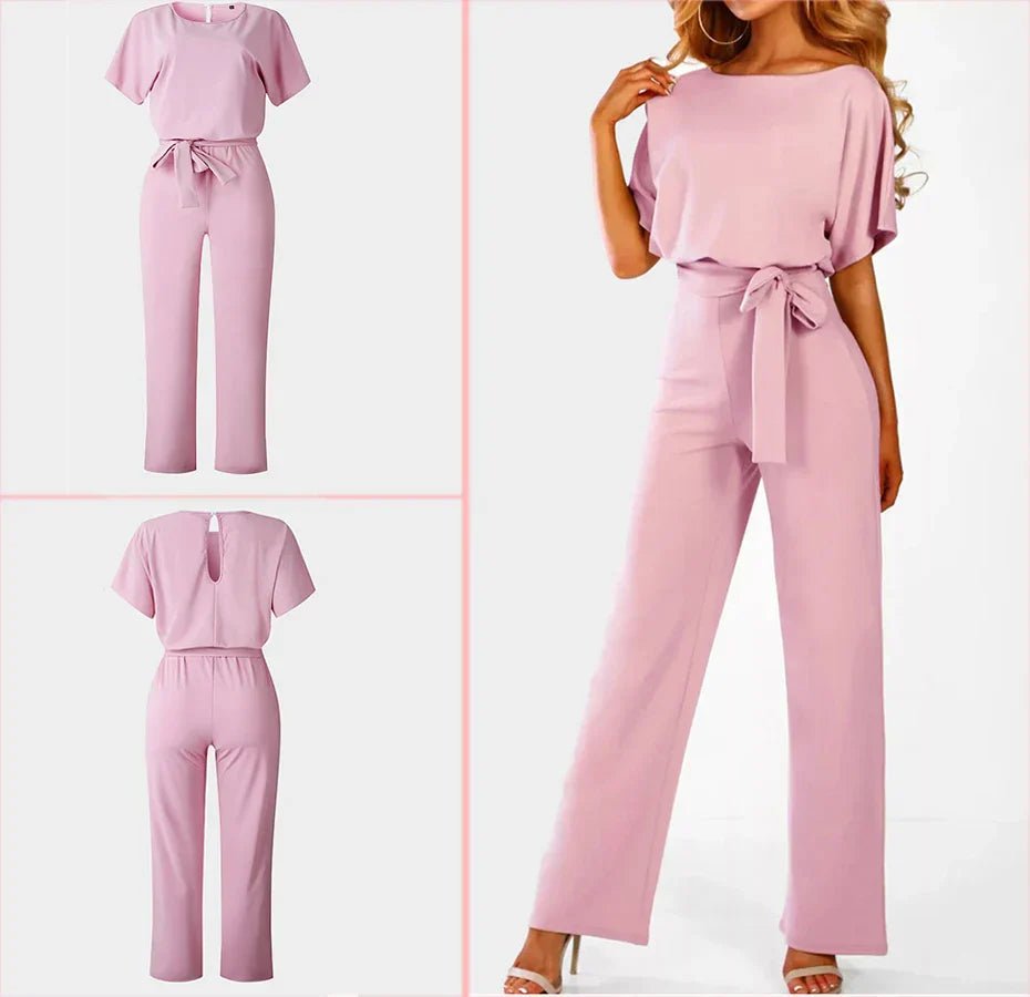 Giselle - Eleganter Freizeit - Jumpsuit - Rosa - S - 