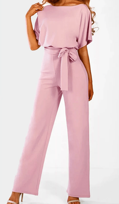 Giselle - Eleganter Freizeit - Jumpsuit - Rosa - S - 