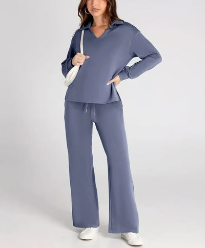 Grace - 2 - teiliges Casual Set - Blauviolett - XS - 