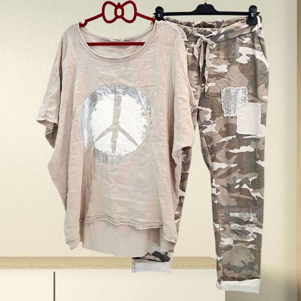 Grethe | Modischer zweiteiliger Camouflage - Anzug für Frauen - Khaki - S - 