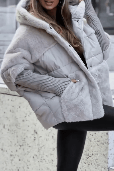 Hanna - Warme Winterjacke mit Kapuze - Braun - S - 