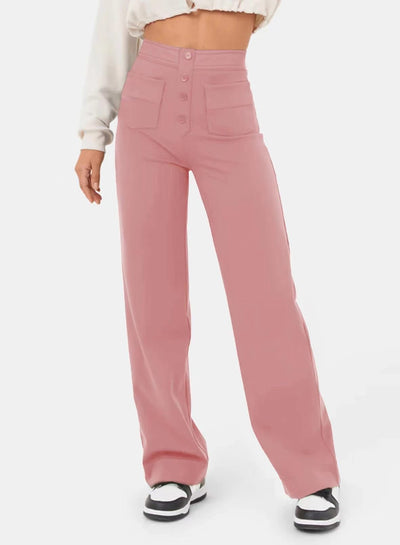 Hannah - Elastische High - Waist - Hose - Rosa - S - 