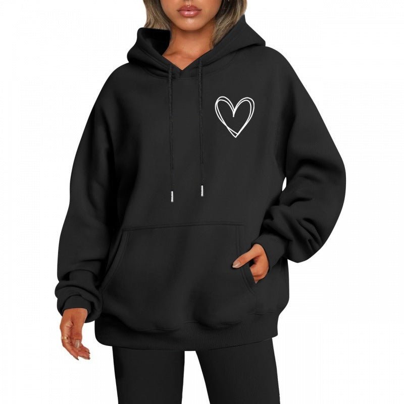 Hannah - Lässiger Hoodie - Schwarz - S - 