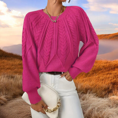 Hannelore - Kuscheliger Strickpullover - Rosa - S - 