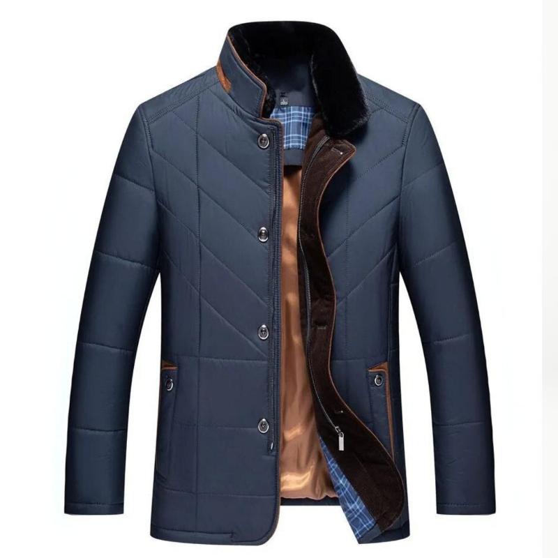 Hans - Winterjacke mit Stehkragen - Blau - S - 