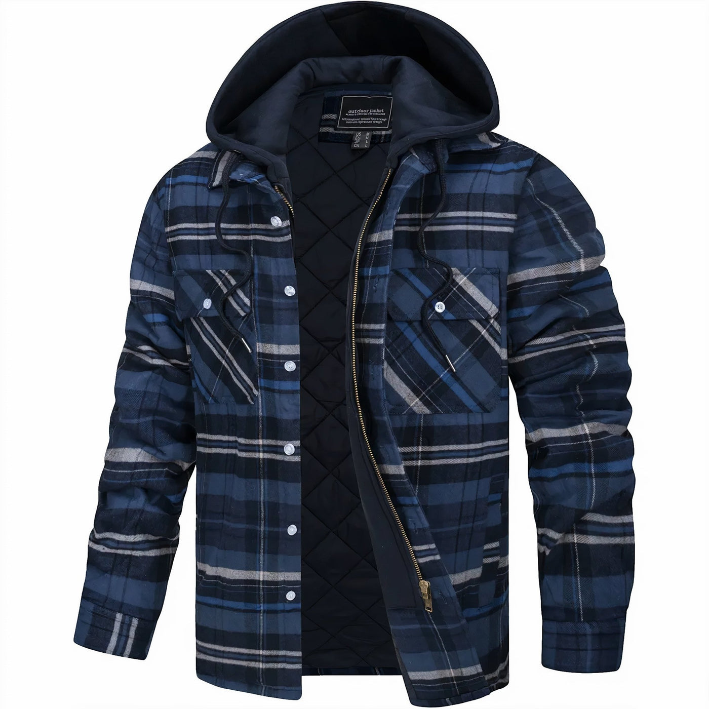 Harry - Klassische Karojacke - Marineblau - S - 