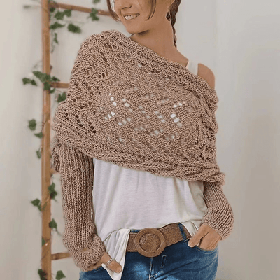 Haven - Bequemer Strickschal - Mittelkaramell - 