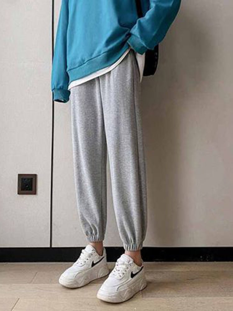 Hazel - Bequeme Fleece - Sweatpants - Hellgrau - S - 