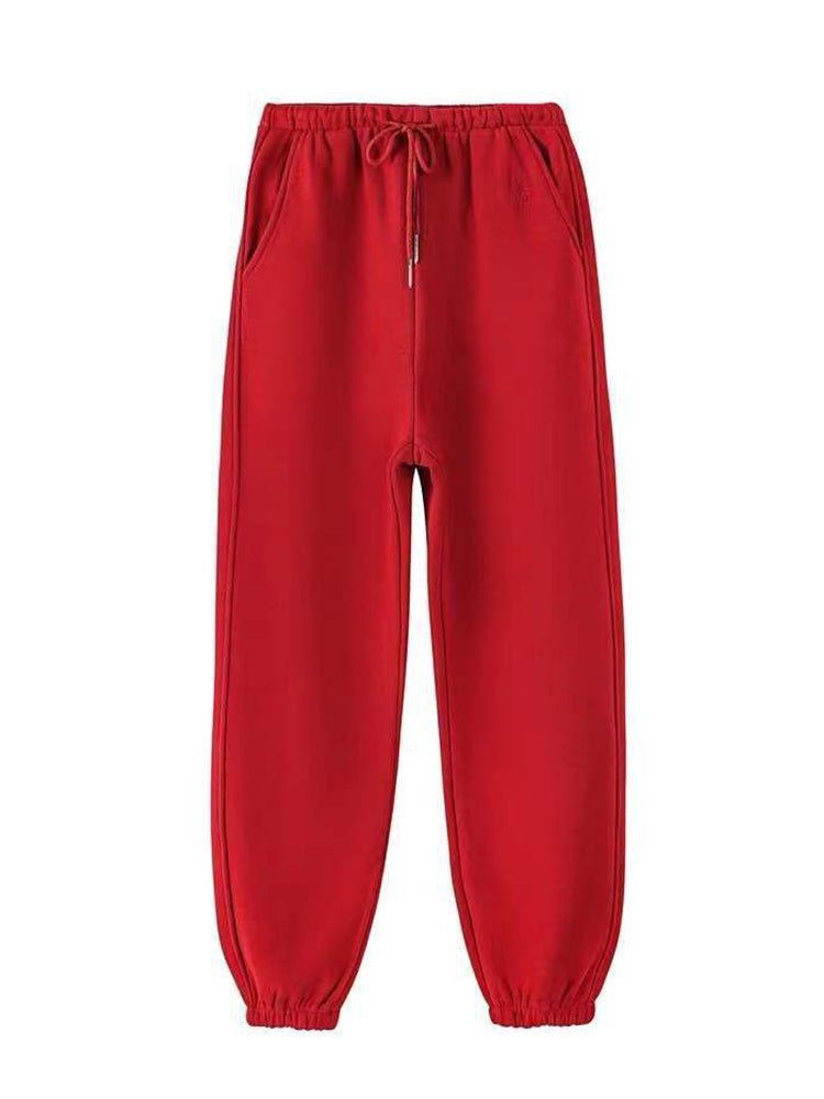 Hazel - Bequeme Fleece - Sweatpants - Rot - S - 