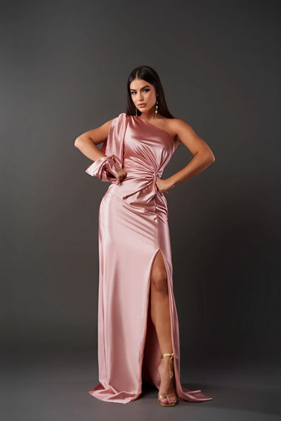 Helena - Elegantes Raffiniertes Kleid - Rosa - S - 