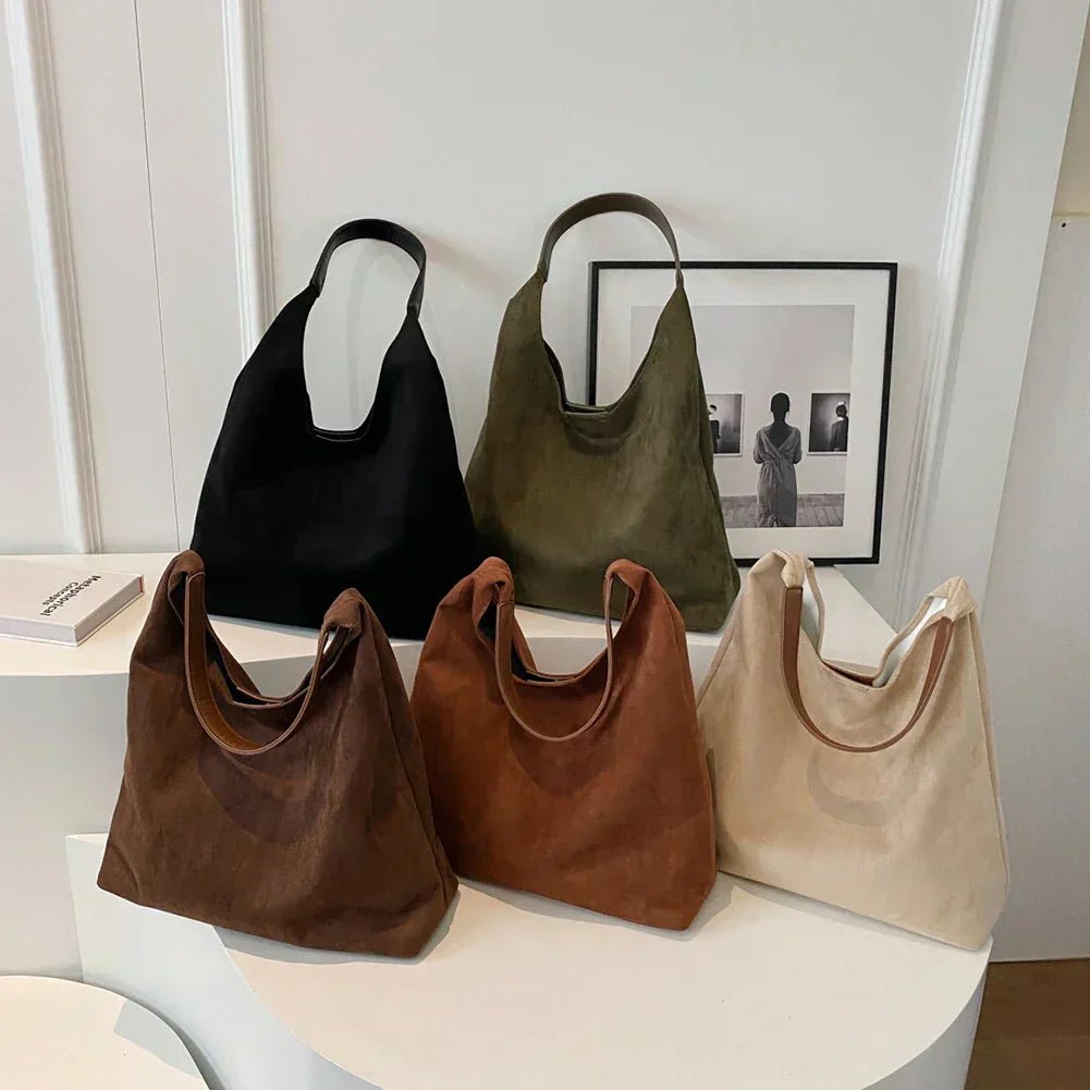 Helene - Moderne Tote Tasche aus Wildleder für Alltag und Büro - Handbags - Temala