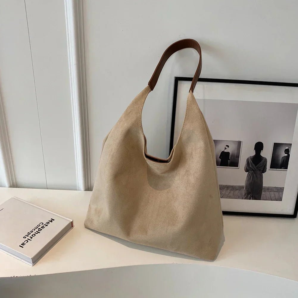 Helene - Moderne Tote Tasche aus Wildleder für Alltag und Büro - Handbags - Temala