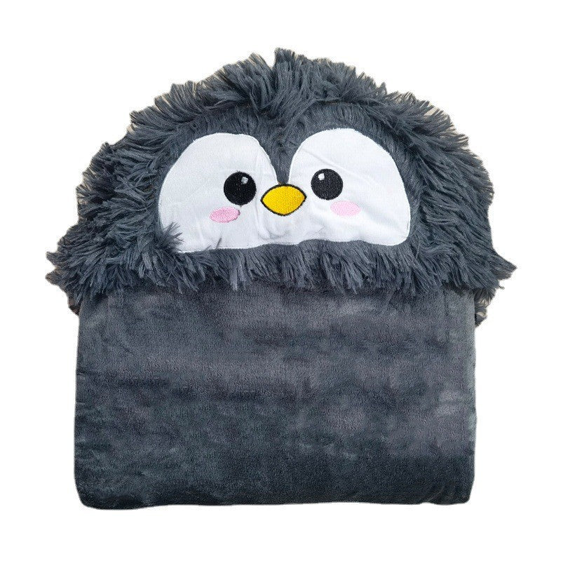 HoodyHug - Tierische Kapuzendecke mit Handschuhen - Brauner Yak - 