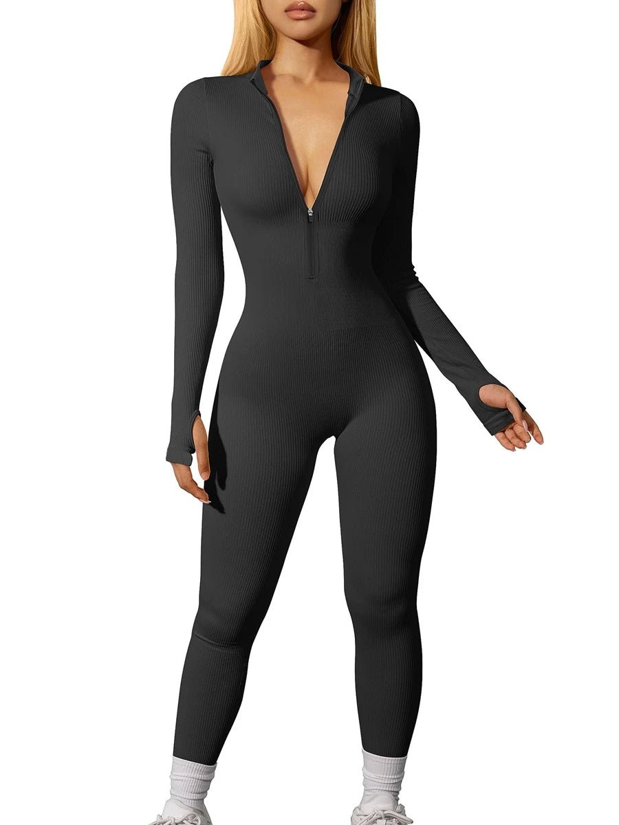 Ivy - Gerippter Jumpsuit für Frauen - Schwarz - M - 