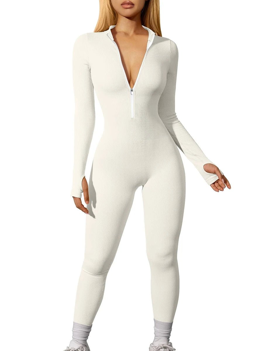 Ivy - Gerippter Jumpsuit für Frauen - Weiß - S - 