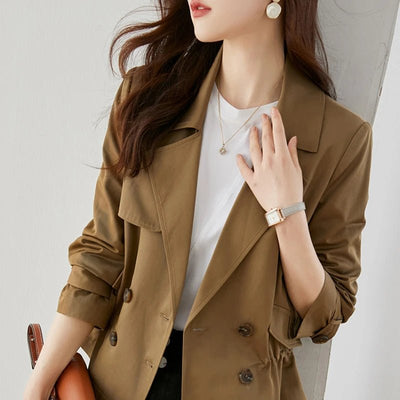 Ivy - Modischer Trenchcoat für Frauen - Dunkelbraun - M - 