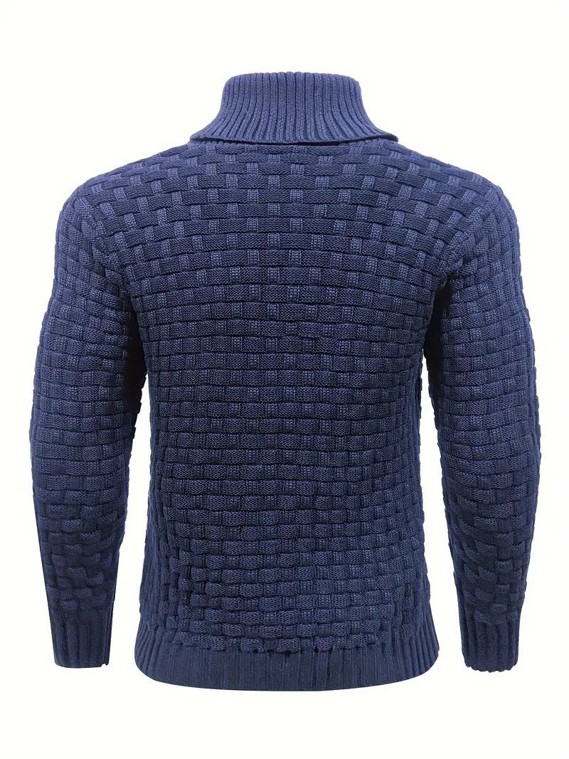 Jakob - Gemütlicher Strickpullover - Blau - S - 