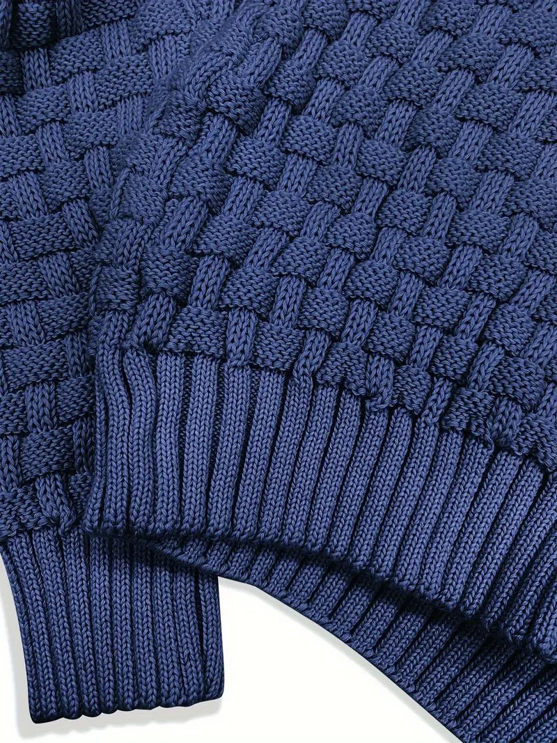 Jakob - Gemütlicher Strickpullover - Blau - S - 