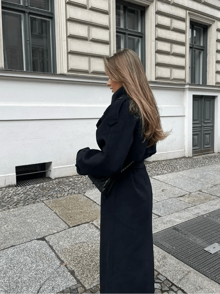 Jana - Oversized Wollmantel - S - 