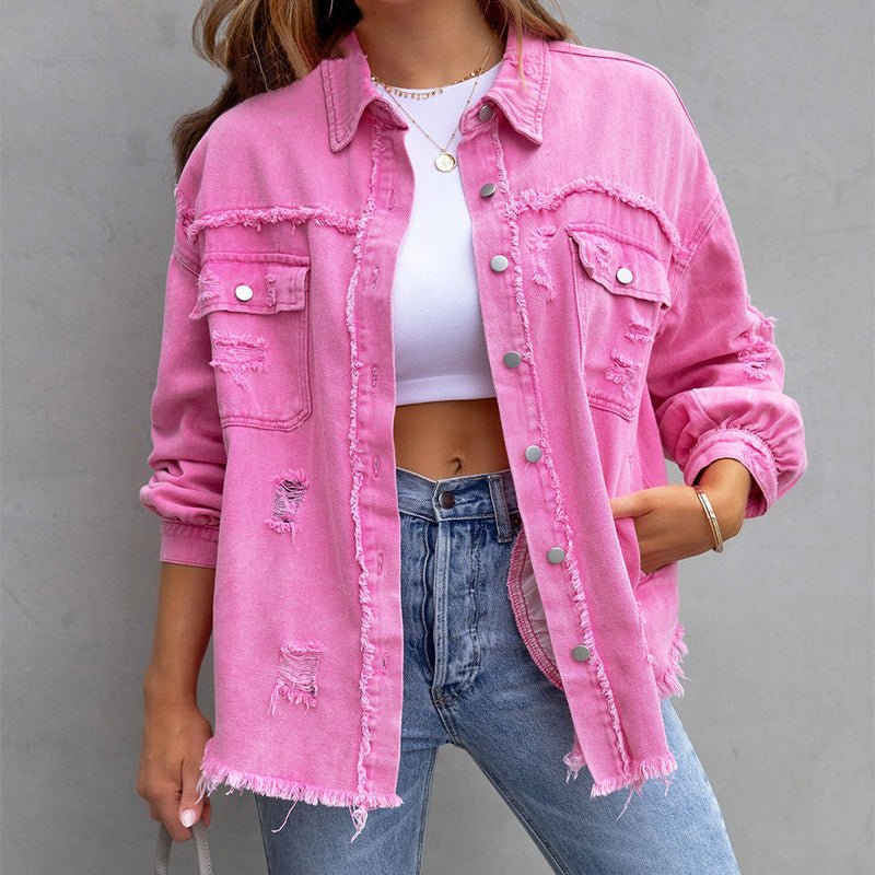 Jeanette - Trendige Jeansjacke für Frauen - Rosa - S - 