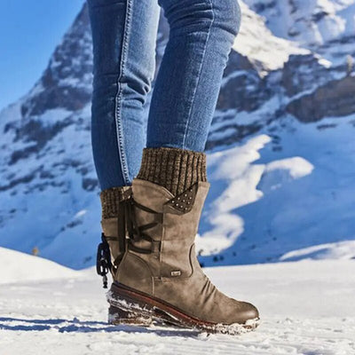 Jenela - Halbhohe Schneestiefel für Frauen - Schwarz - 35 - 