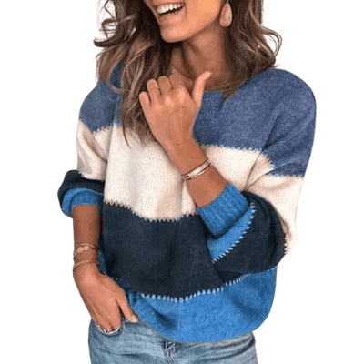 Joy - Gestreifter Pullover - Blau - S - 