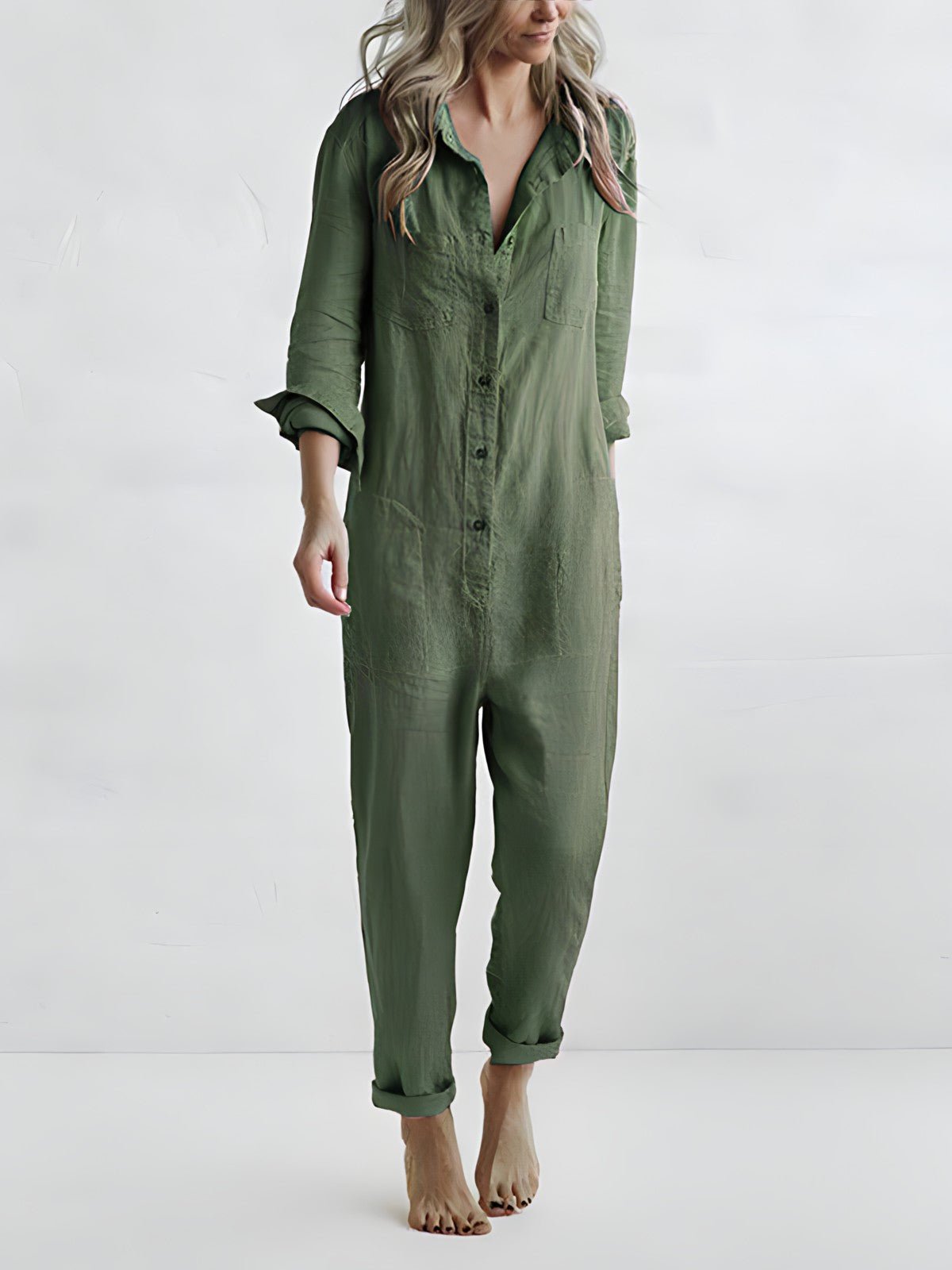 Joya - Lässiger Jumpsuit - Grün - S - 