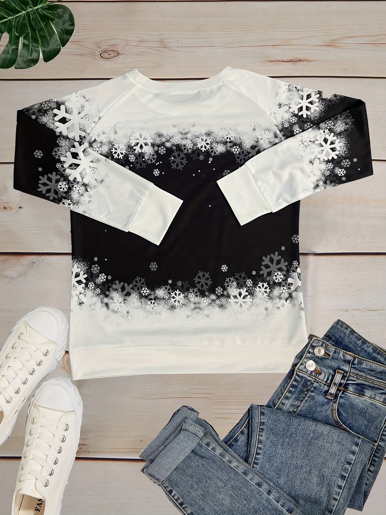 Kamilla - Pullover mit Schneekatzen - Print - Grün - 2XS - 