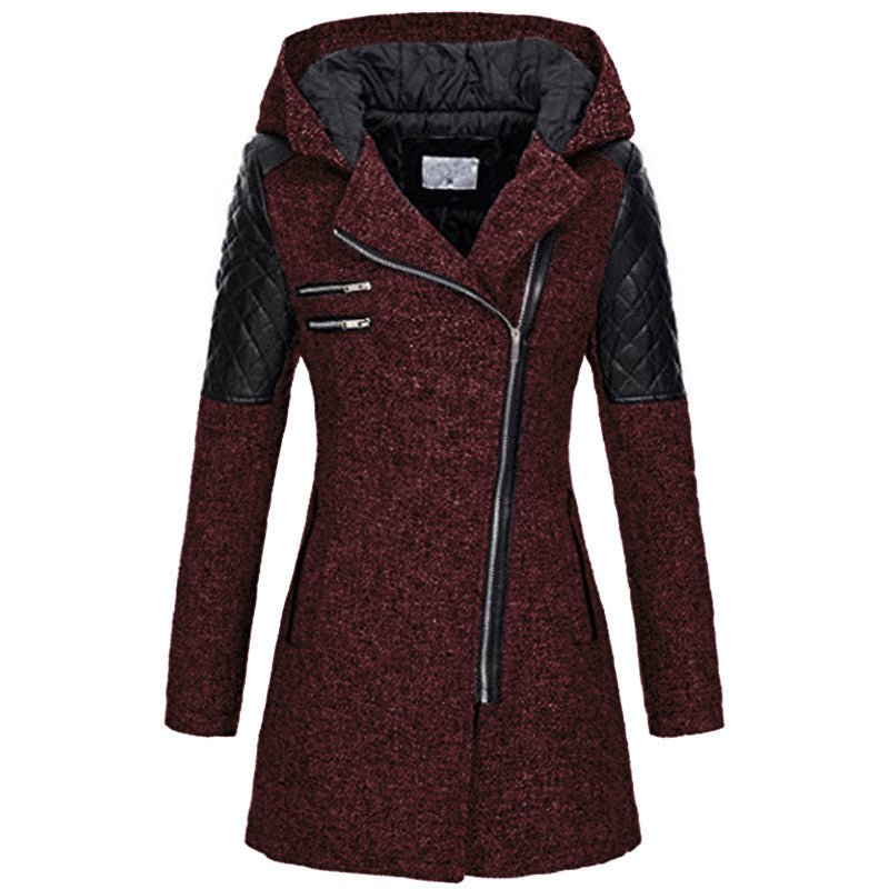 Karoline - Elegante Winterjacke - Tiefrot - XS - 