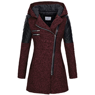 Karoline - Elegante Winterjacke - Tiefrot - XS - 