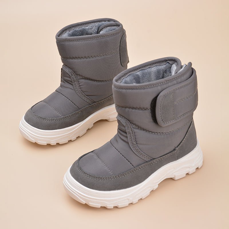 KiddoKick - Rutschfeste Winterstiefel für Kinder - Grau - 21 (Innensohle - 14.0 CM) - 