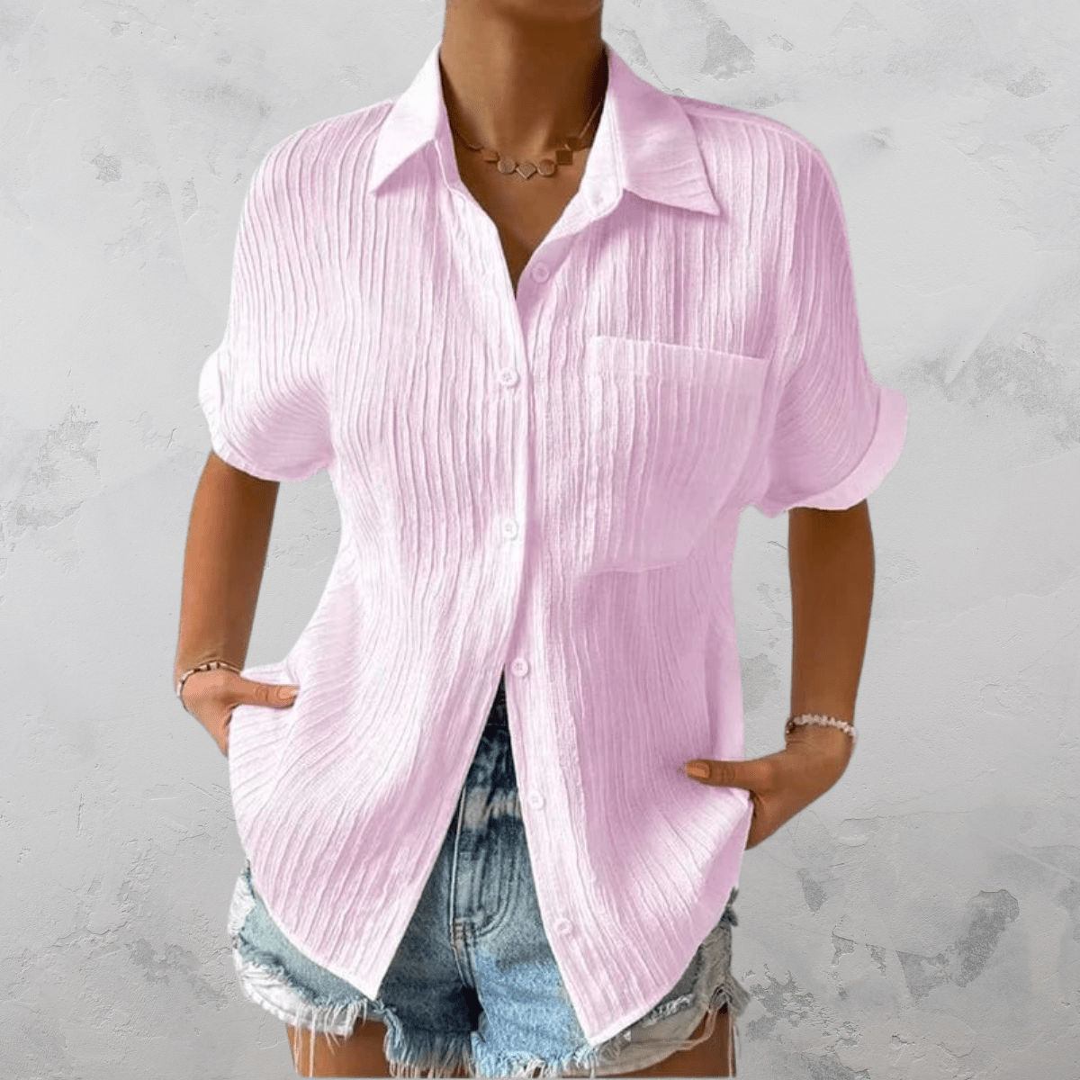 Lana - Freizeithemd mit Button - Down - Kragen - Rosa - S - 