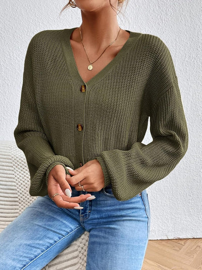 Lara - Niedlicher lässiger Cardigan - Grün - XS - 