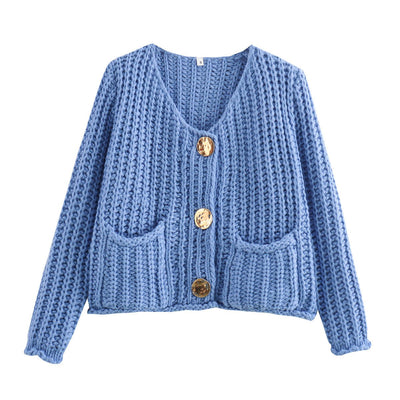 Laura - Trendiger Cardigan - Blau - S - 