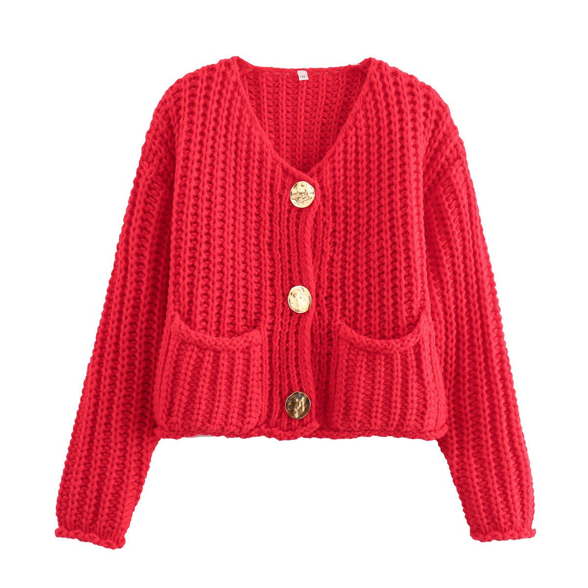 Laura - Trendiger Cardigan - Rot - Orange - S - 