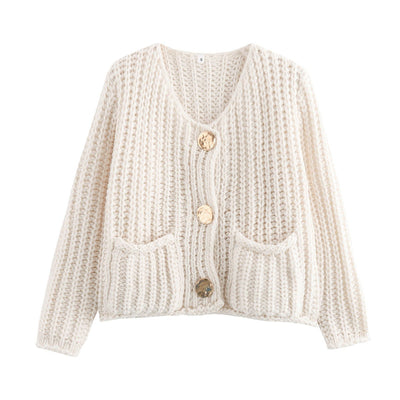 Laura - Trendiger Cardigan - Beige - S - 