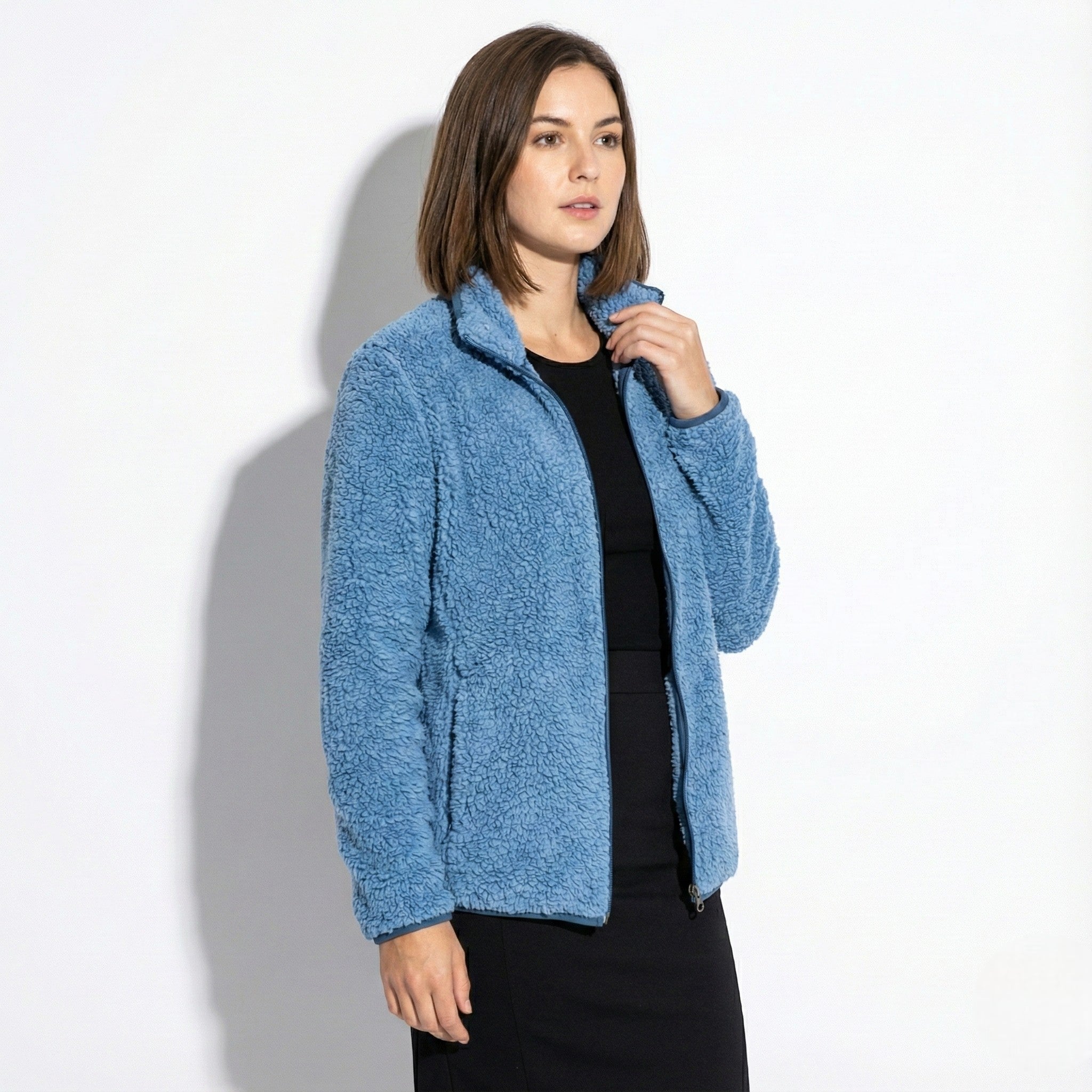 Lea – Damen Wolle Jacke mit Stehkragen für Übergangszeit - Jacken - Temala