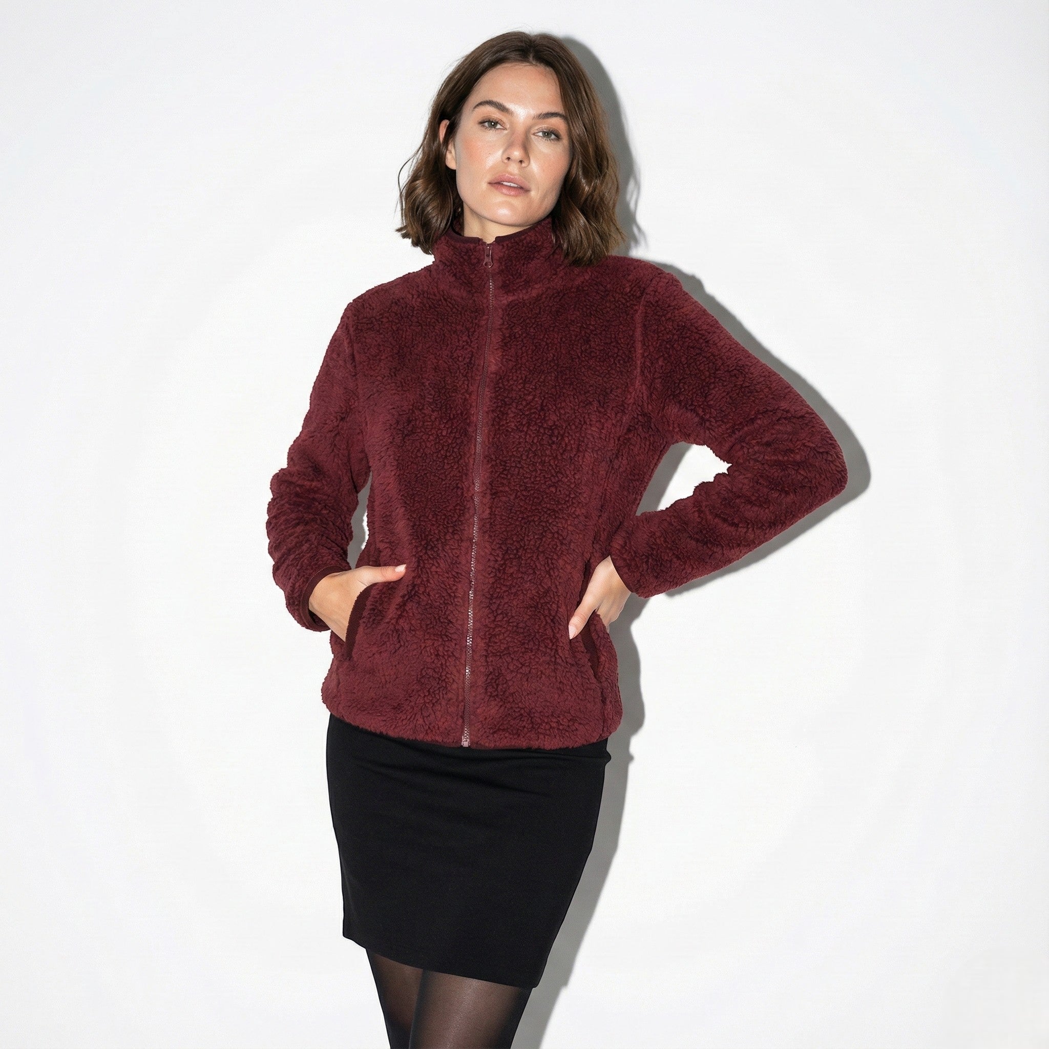 Lea – Damen Wolle Jacke mit Stehkragen für Übergangszeit - Jacken - Temala