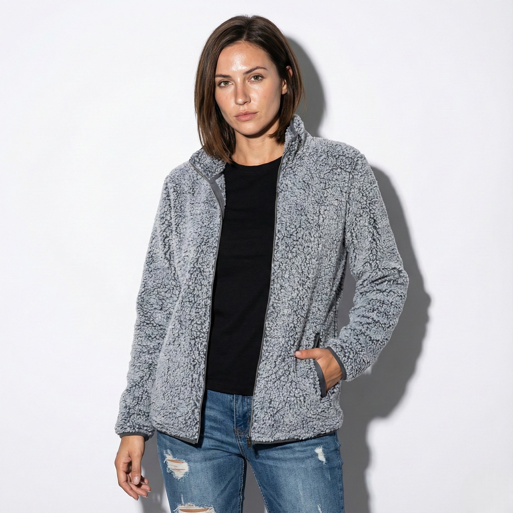 Lea – Damen Wolle Jacke mit Stehkragen für Übergangszeit - Jacken - Temala